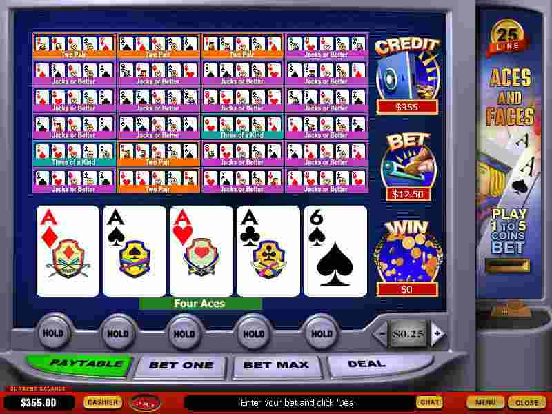 25 Aces and Faces Video Poker