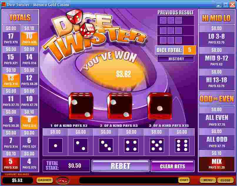 Dice Twister | free online gambling 