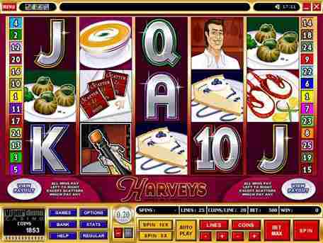 Harveys slot - reel screen
