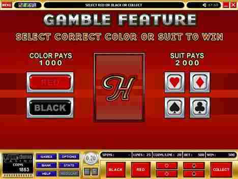 Harveys slot gamble feature
