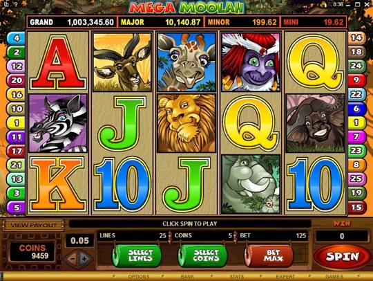Mega Moolah jackpot example play