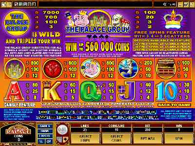 Palace Group slot paytable Palace Group slot paytable